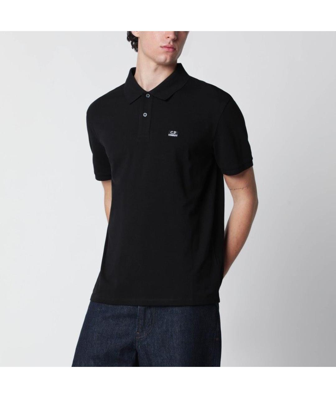 CP COMPANY Черное хлопковое поло с коротким рукавом, фото 2