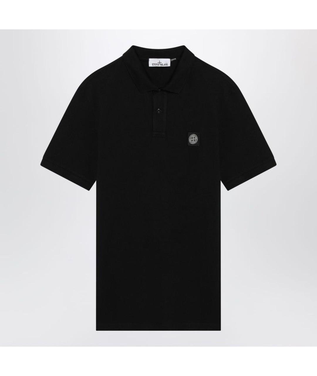 STONE ISLAND Черная хлопковая футболка, фото 3