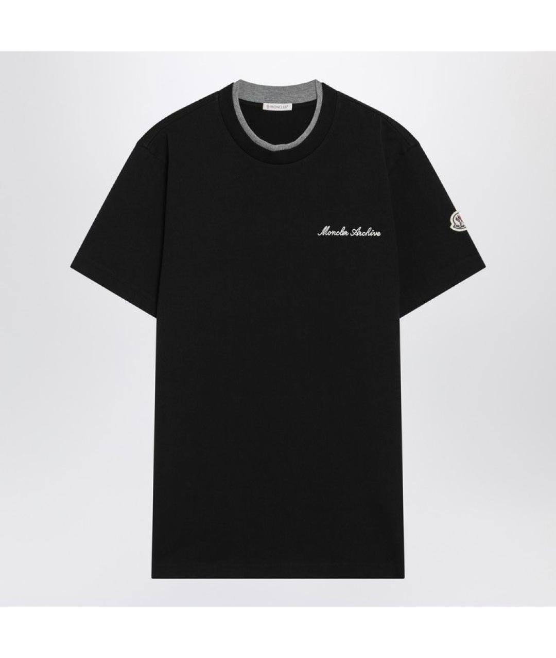 MONCLER Черная хлопковая футболка, фото 3