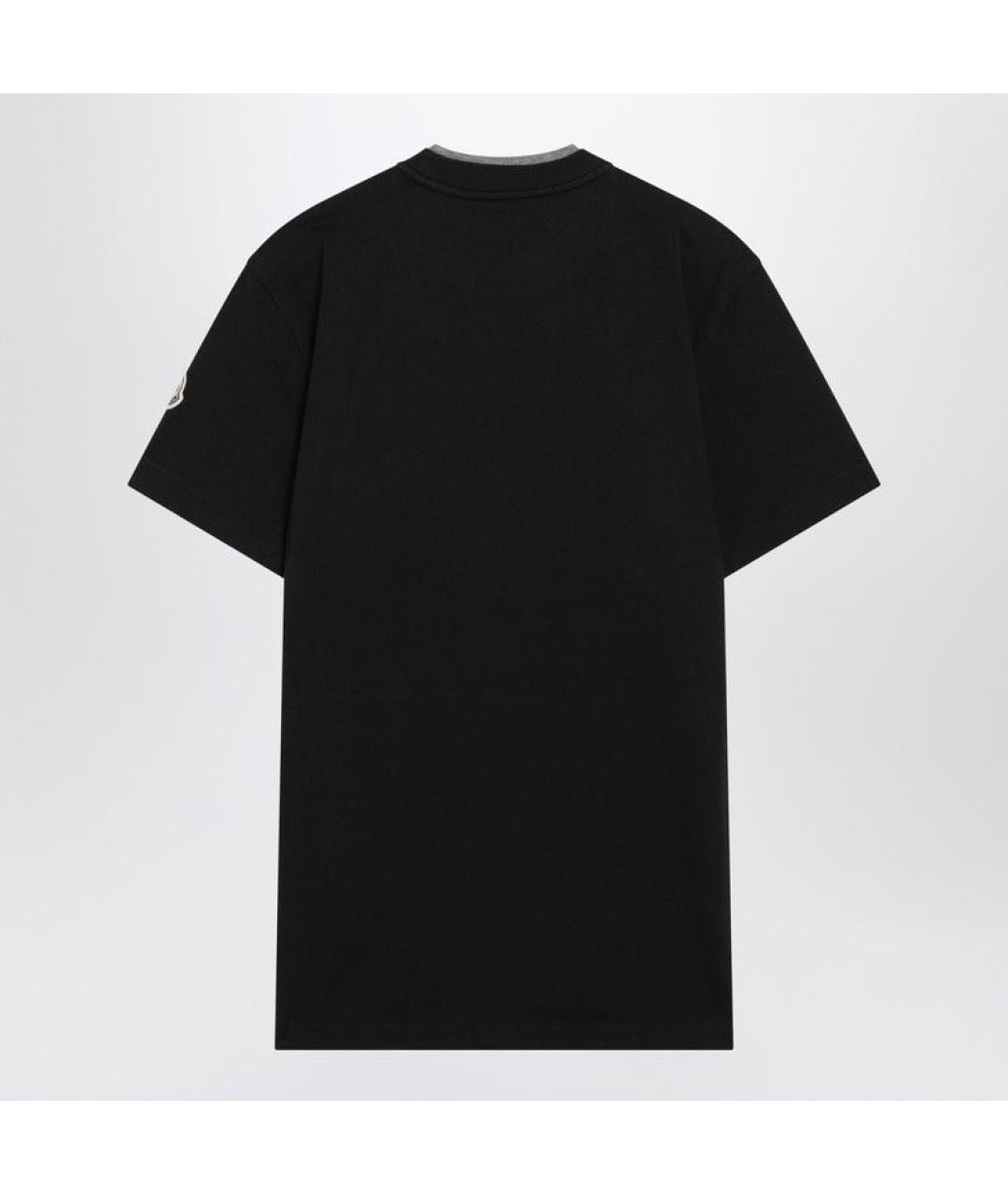 MONCLER Черная хлопковая футболка, фото 2