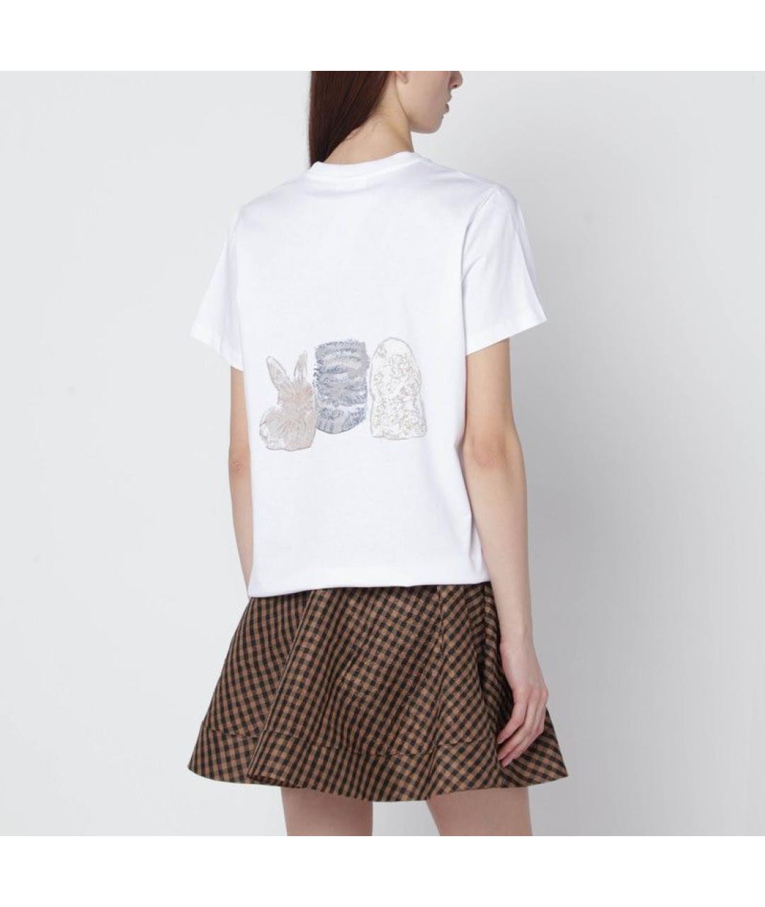 GANNI Белая хлопковая футболка, фото 3