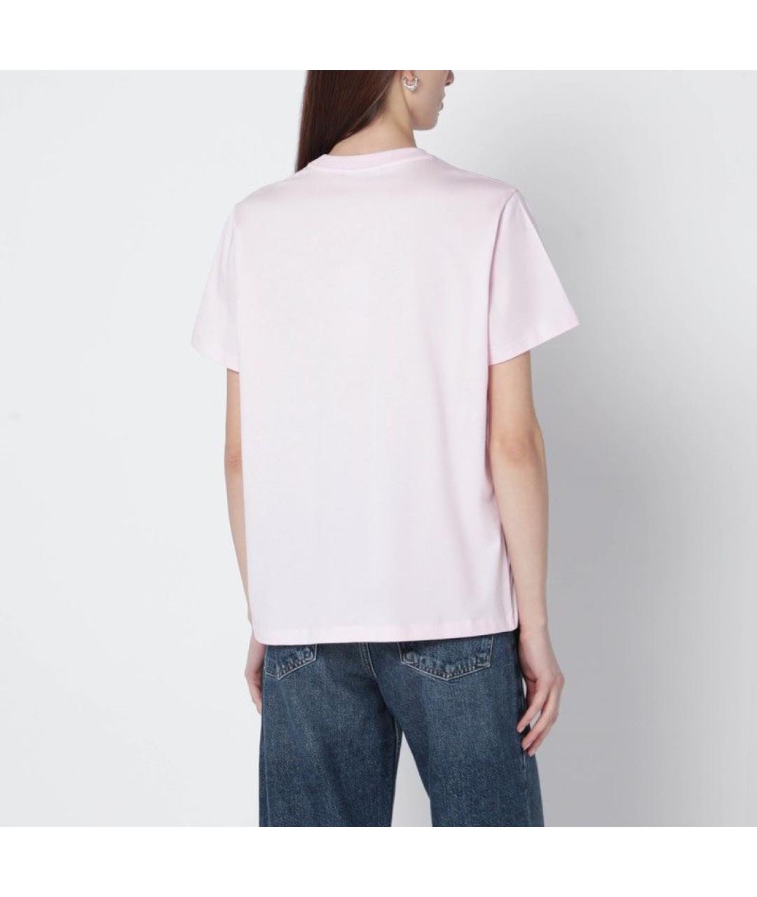 GANNI Розовая хлопковая футболка, фото 3