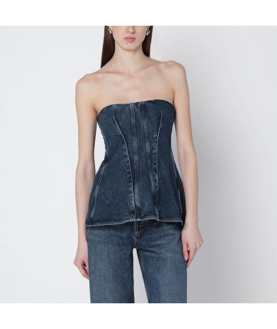 AGOLDE Синяя хлопковая майка, фото 2