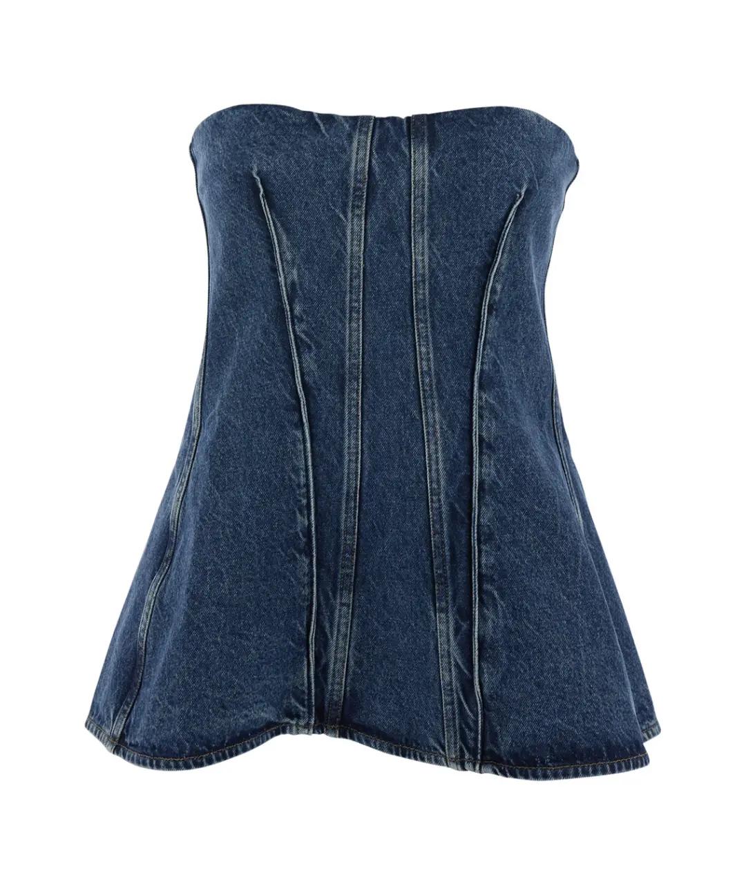 AGOLDE Синяя хлопковая майка, фото 1