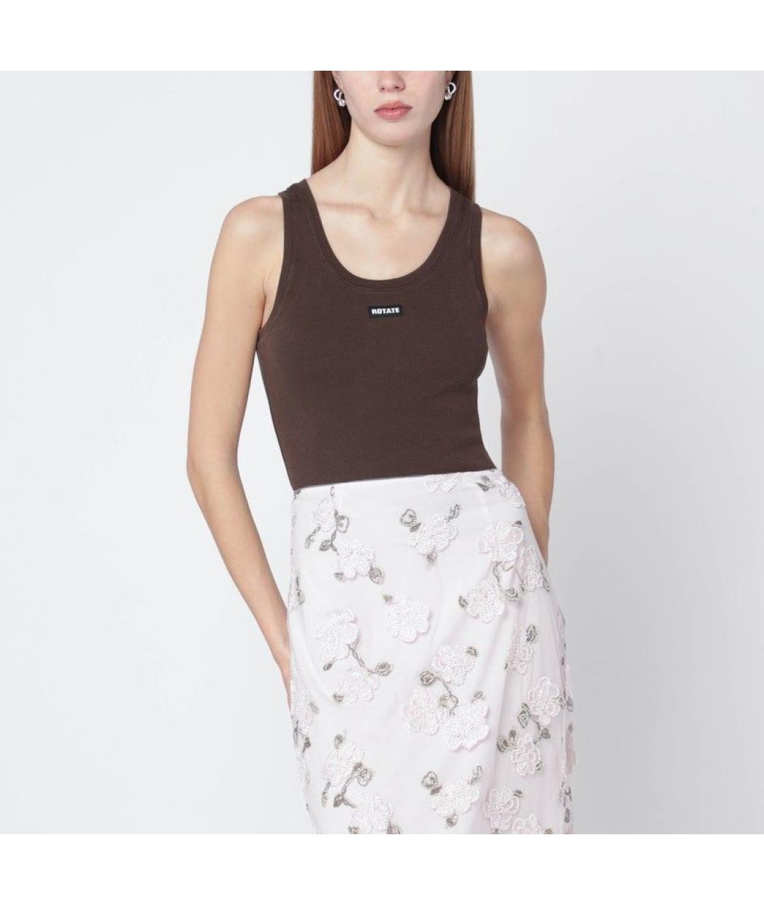 ROTATE Коричневая хлопковая майка, фото 2