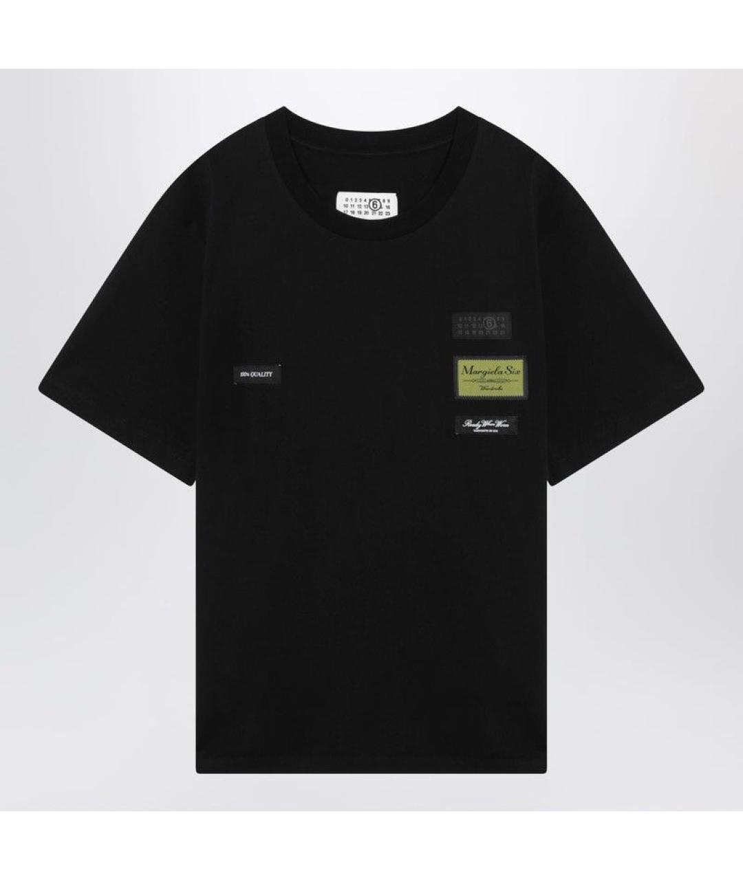 MM6 MAISON MARGIELA Черная хлопковая футболка, фото 3