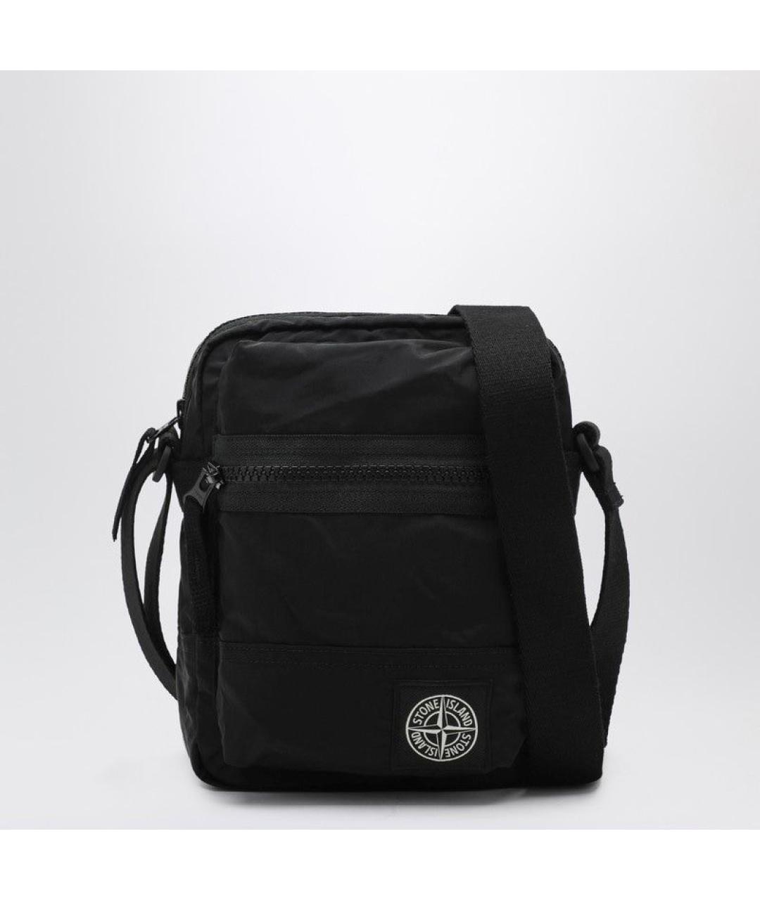 STONE ISLAND Черная синтетическая сумка на плечо, фото 3
