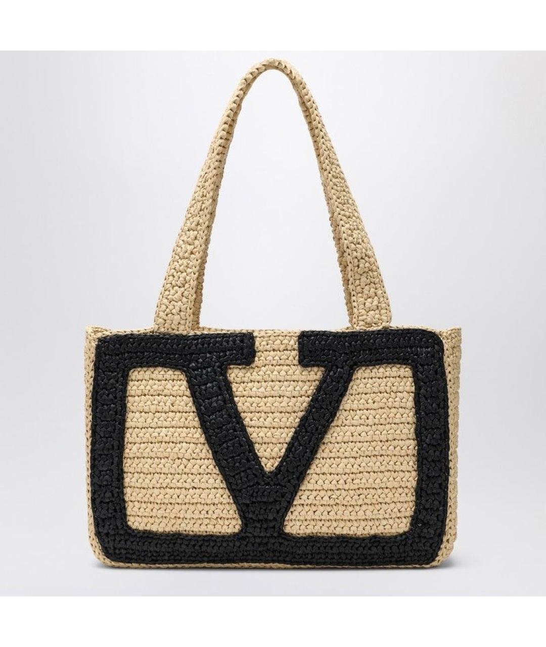 VALENTINO Бежевая сумка тоут, фото 3