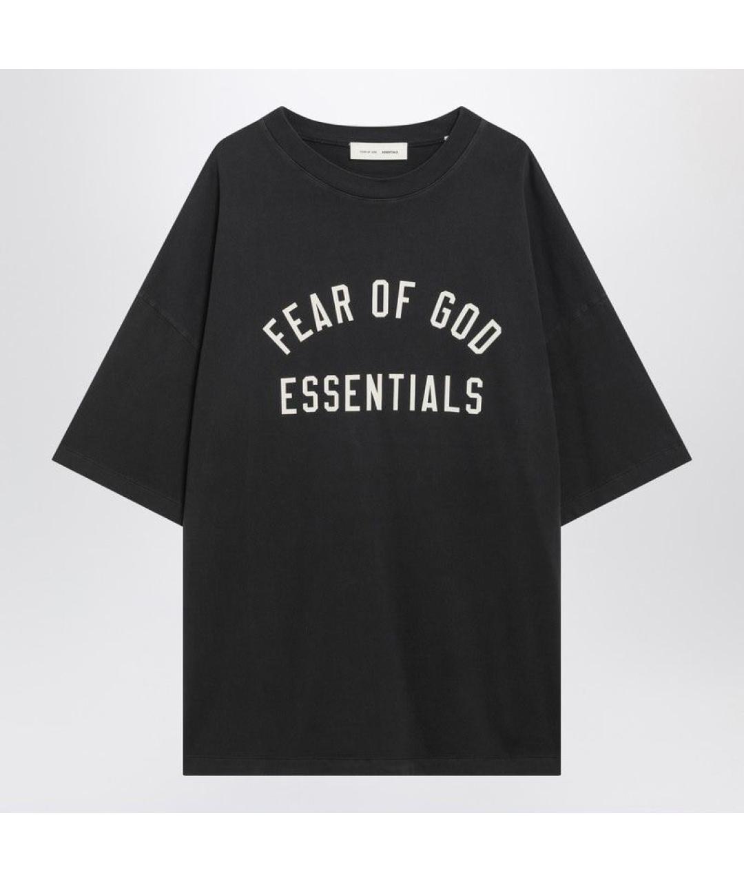 FEAR OF GOD ESSENTIALS Черная хлопковая футболка, фото 3