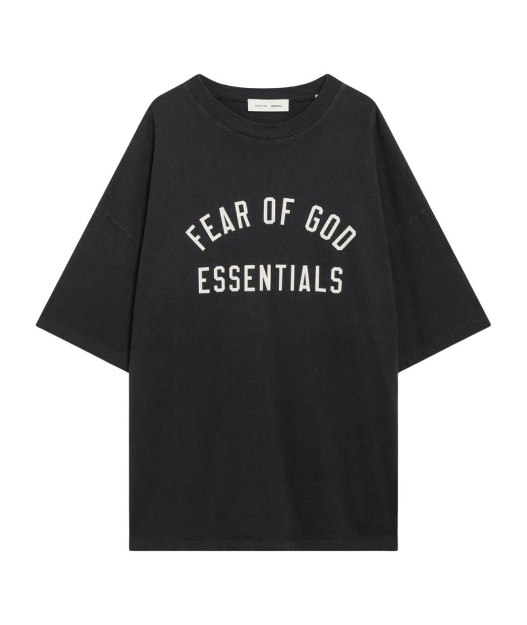 FEAR OF GOD ESSENTIALS Черная хлопковая футболка, фото 1