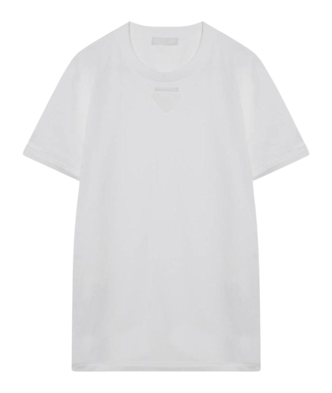 PRADA Белая хлопковая футболка, фото 1