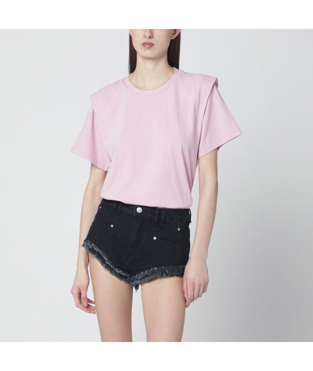ISABEL MARANT Розовая хлопковая футболка, фото 2