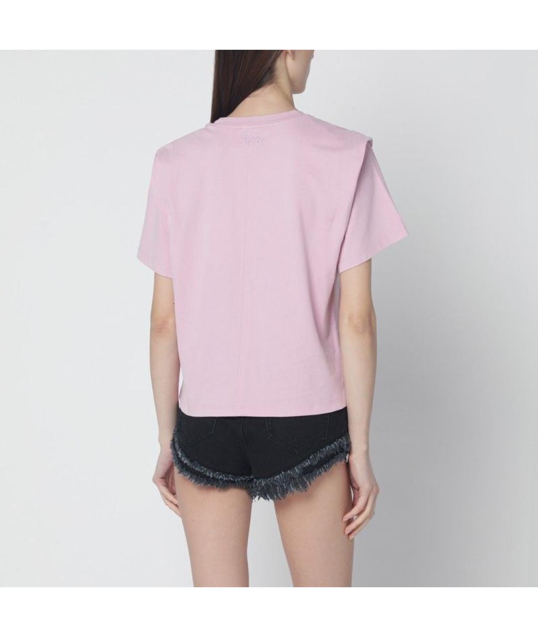 ISABEL MARANT Розовая хлопковая футболка, фото 3