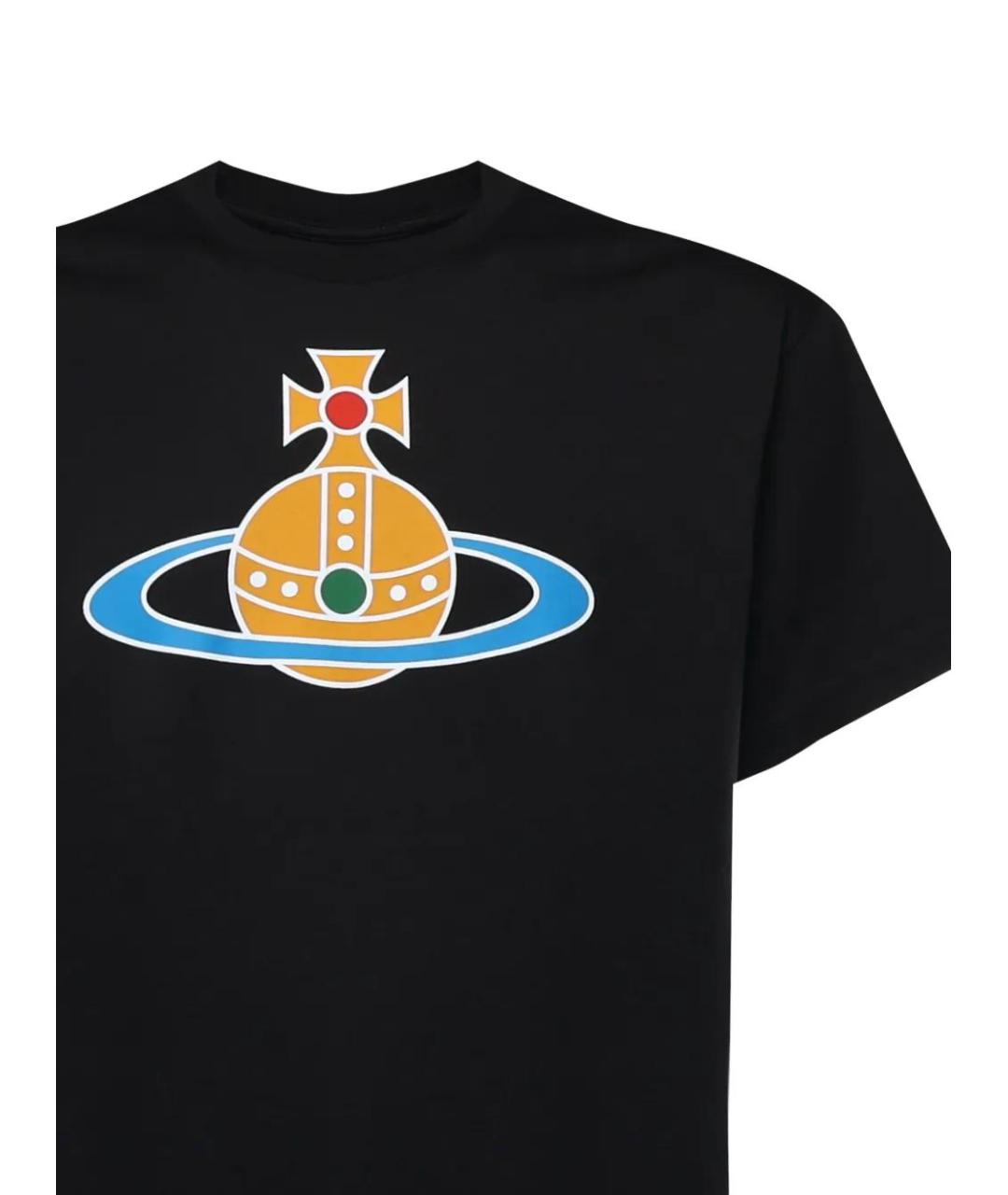 VIVIENNE WESTWOOD Черная хлопковая футболка, фото 3