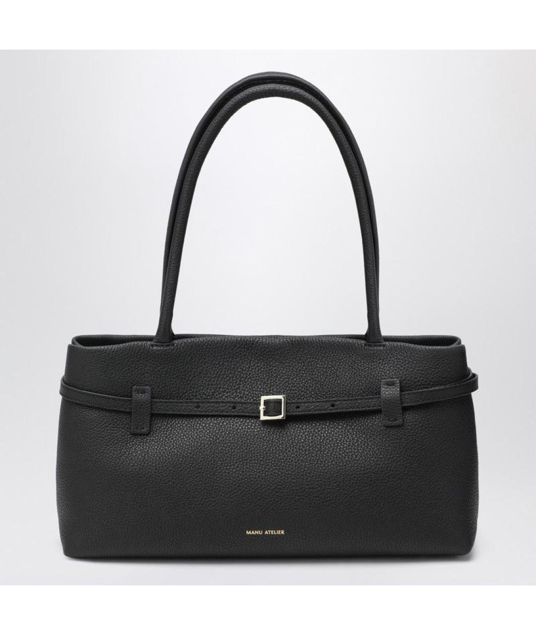 MANU ATELIER Черная кожаная сумка через плечо, фото 1