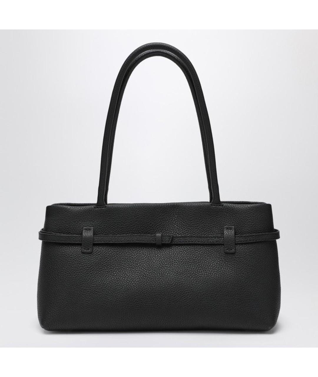 MANU ATELIER Черная кожаная сумка через плечо, фото 2