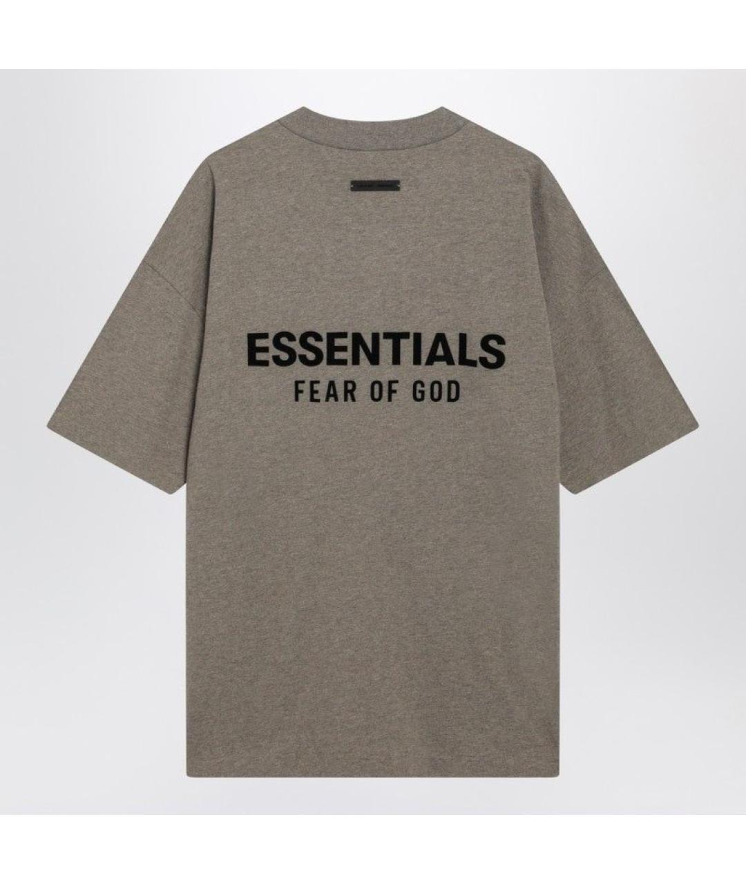 FEAR OF GOD ESSENTIALS Серая хлопковая футболка, фото 2