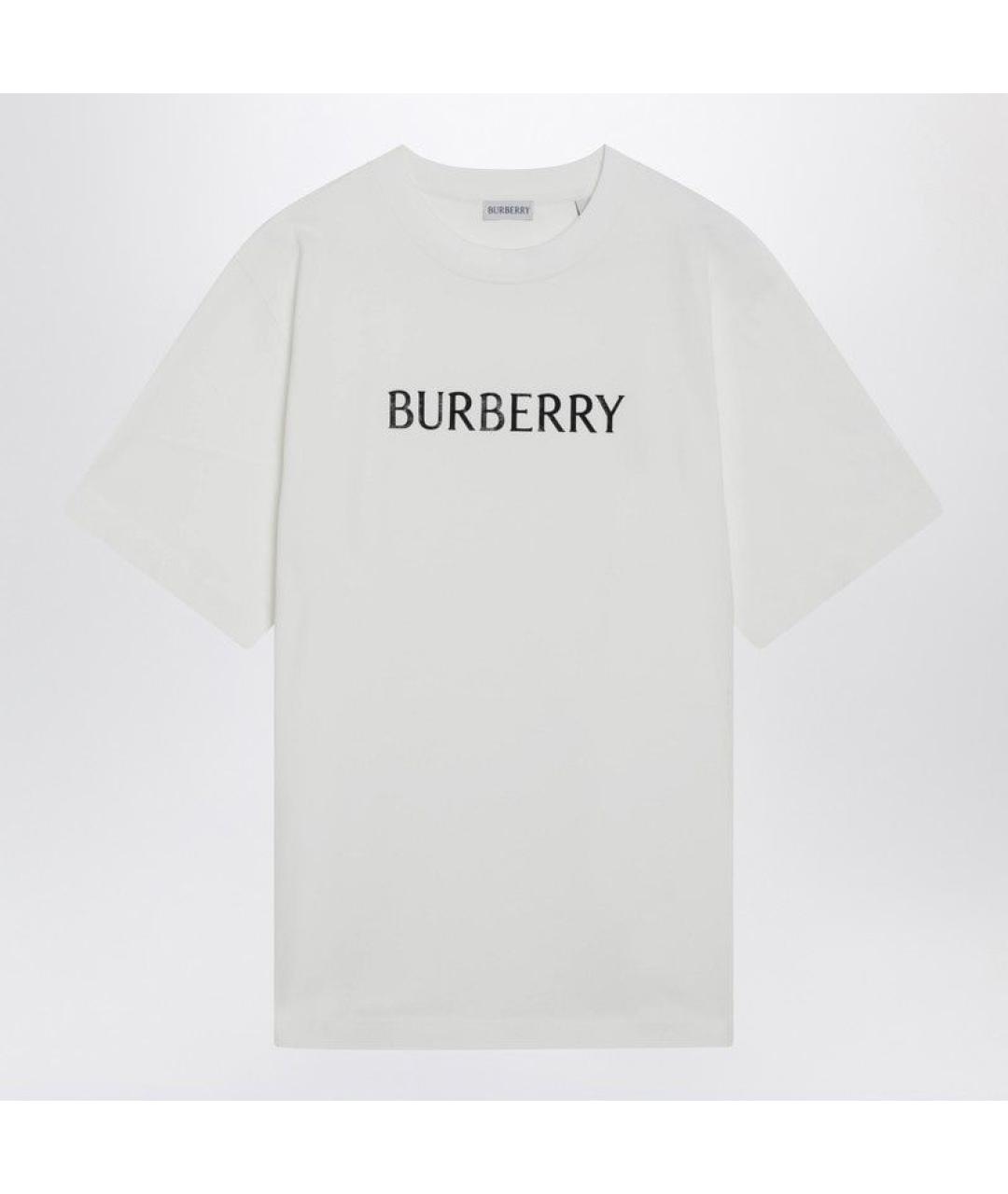 BURBERRY Белая хлопковая футболка, фото 3