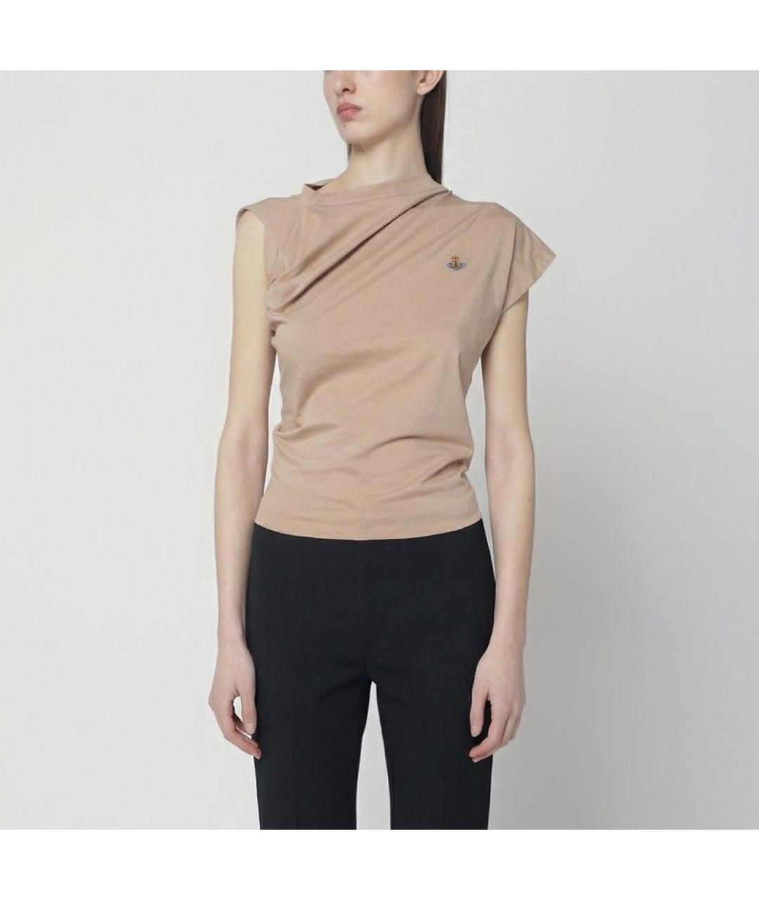 VIVIENNE WESTWOOD Бежевая хлопковая футболка, фото 2