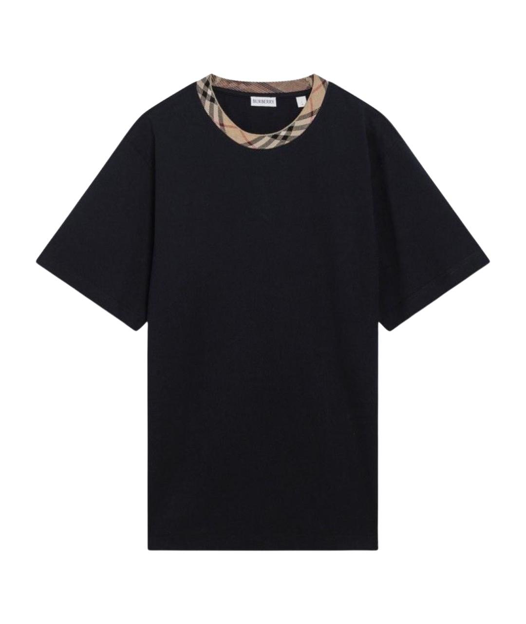 BURBERRY Синяя хлопковая футболка, фото 1