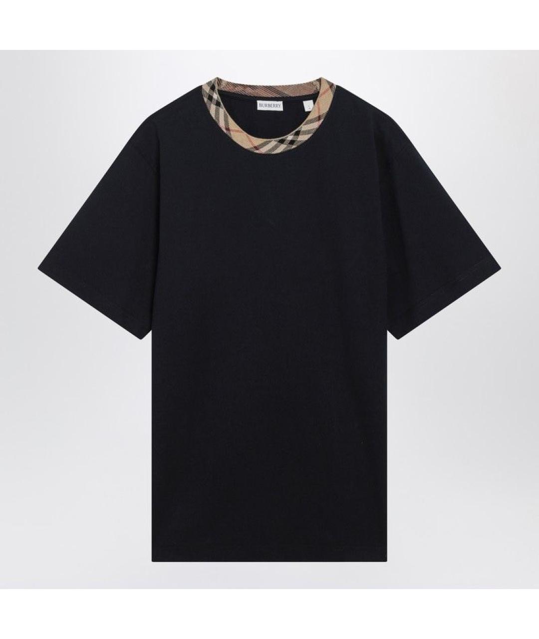 BURBERRY Синяя хлопковая футболка, фото 3