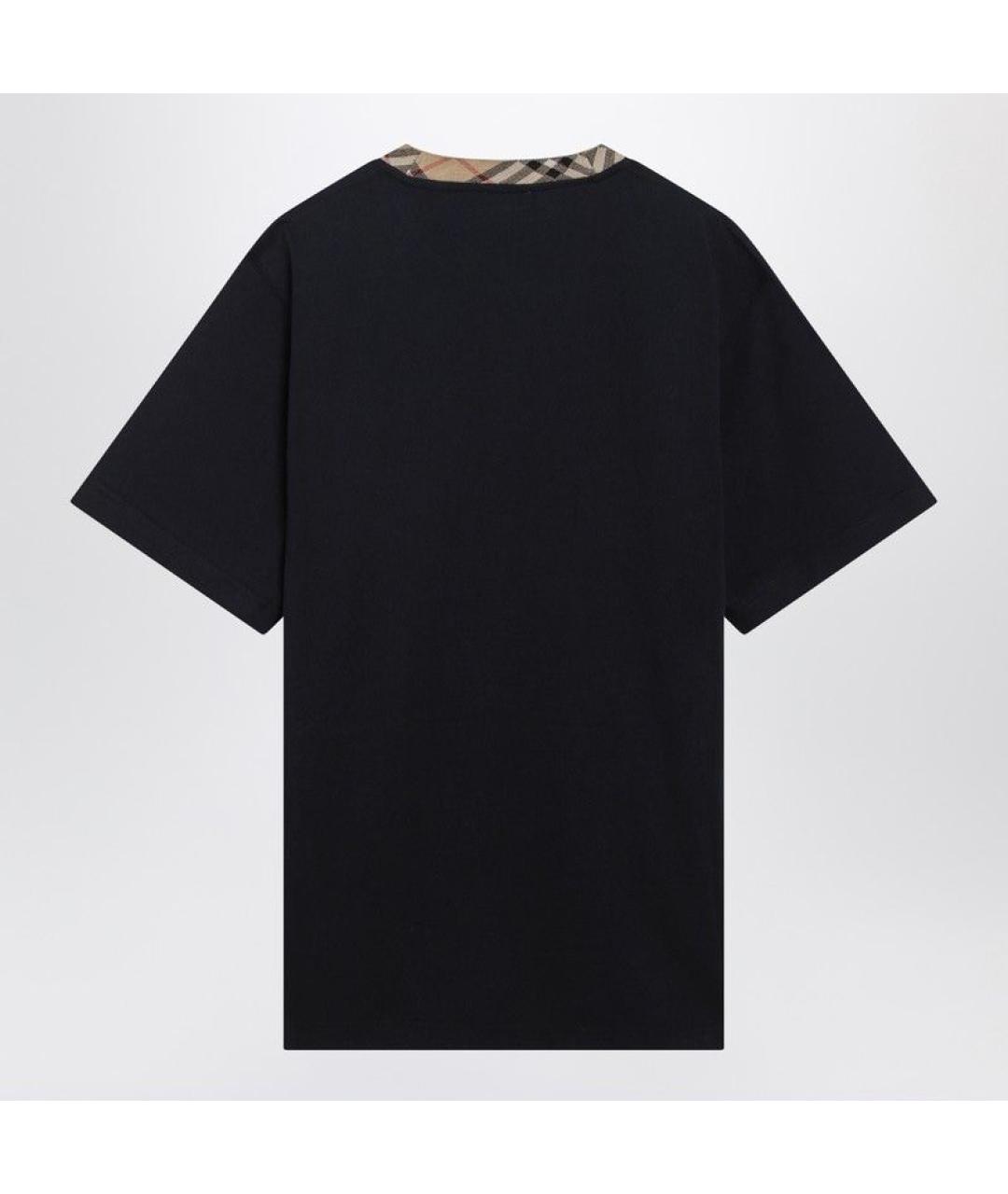 BURBERRY Синяя хлопковая футболка, фото 2