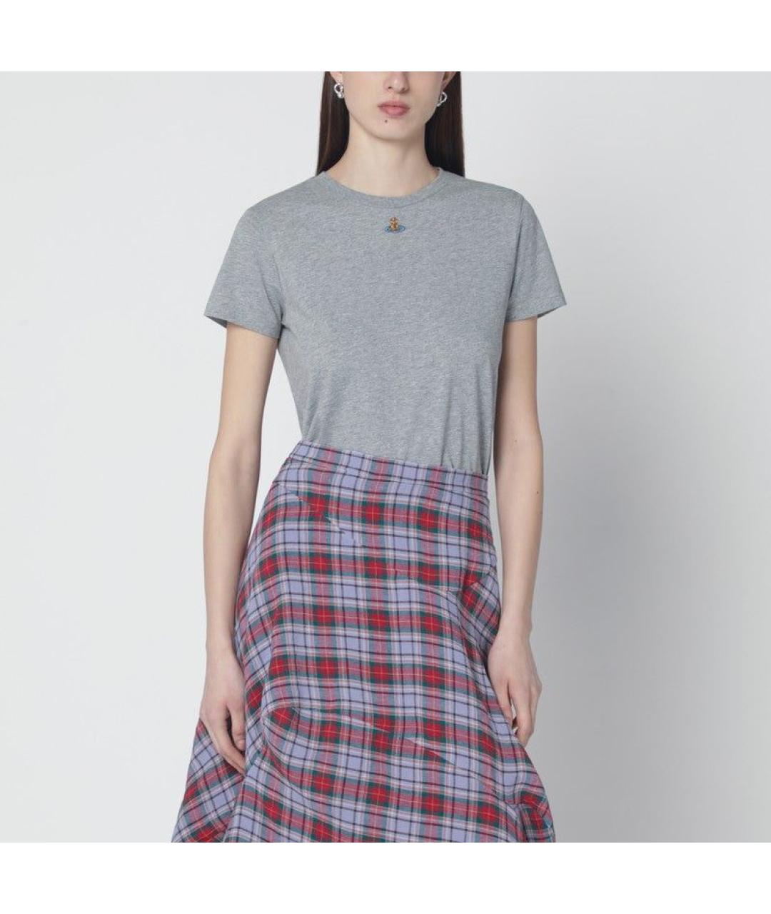 VIVIENNE WESTWOOD Серая хлопковая футболка, фото 2