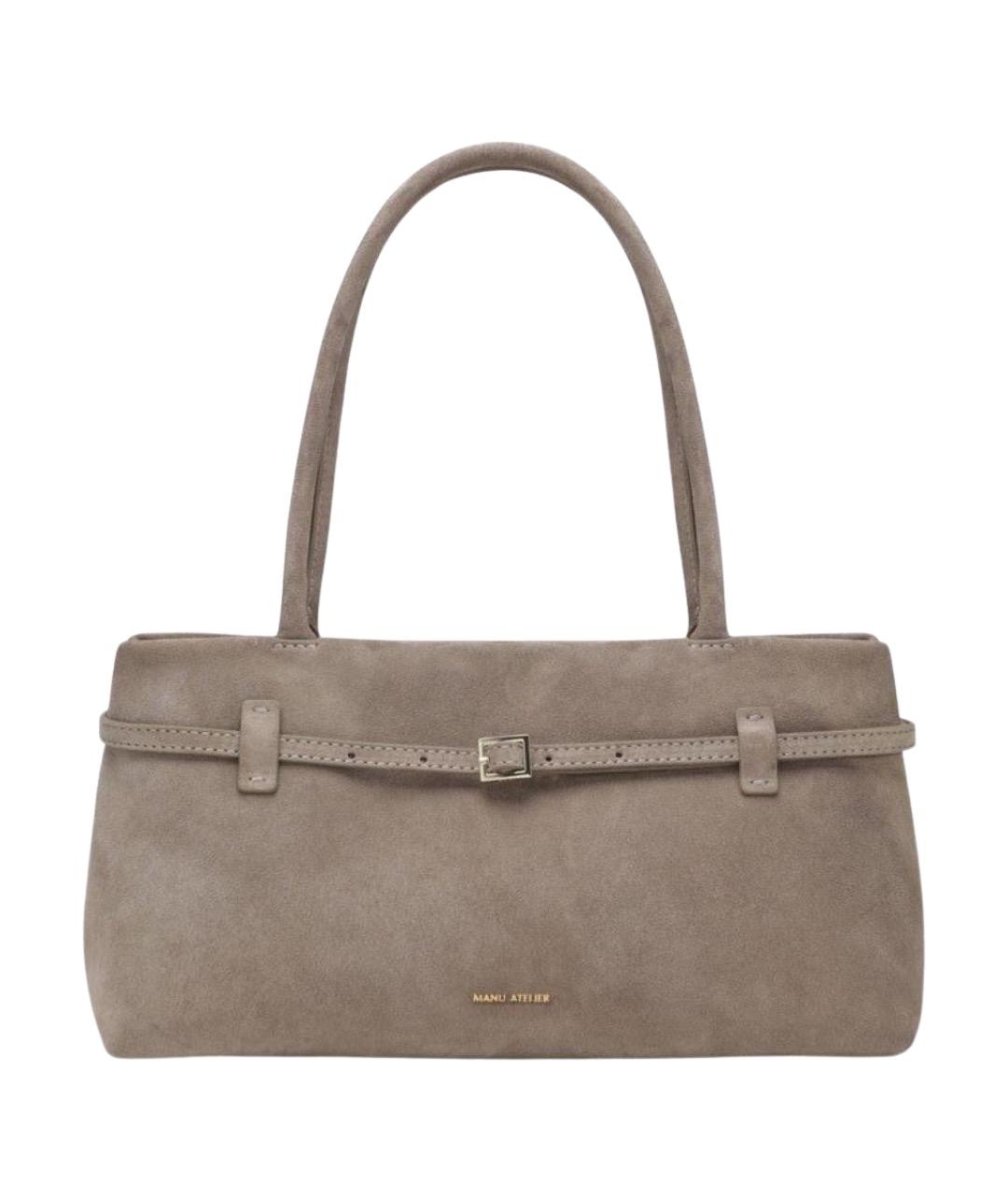 MANU ATELIER Коричневая замшевая сумка через плечо, фото 1