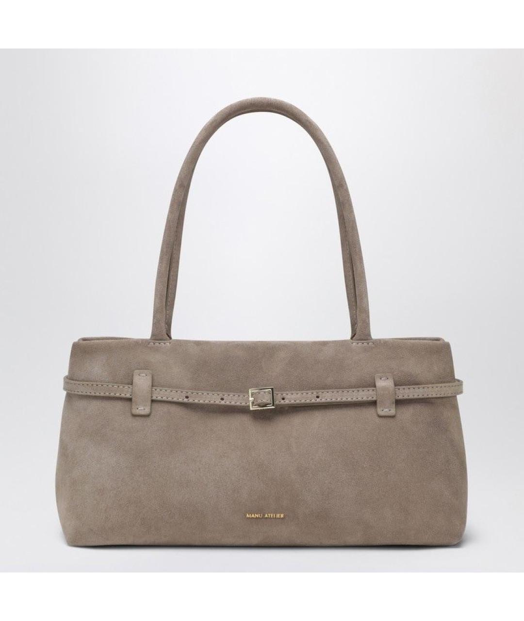 MANU ATELIER Коричневая замшевая сумка через плечо, фото 3