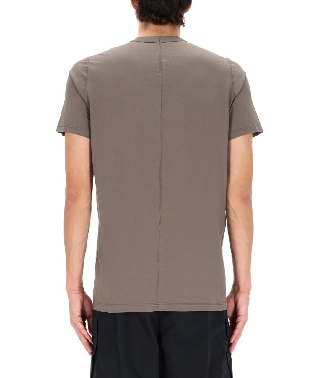 RICK OWENS Серая хлопковая футболка, фото 5