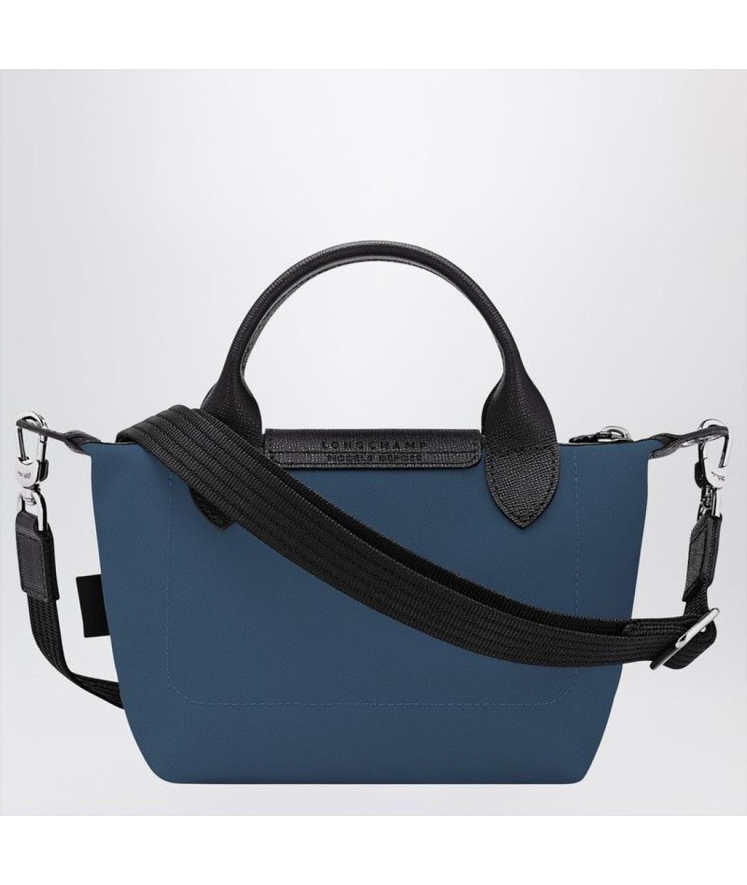 LONGCHAMP Синяя кожаная сумка с короткими ручками, фото 2