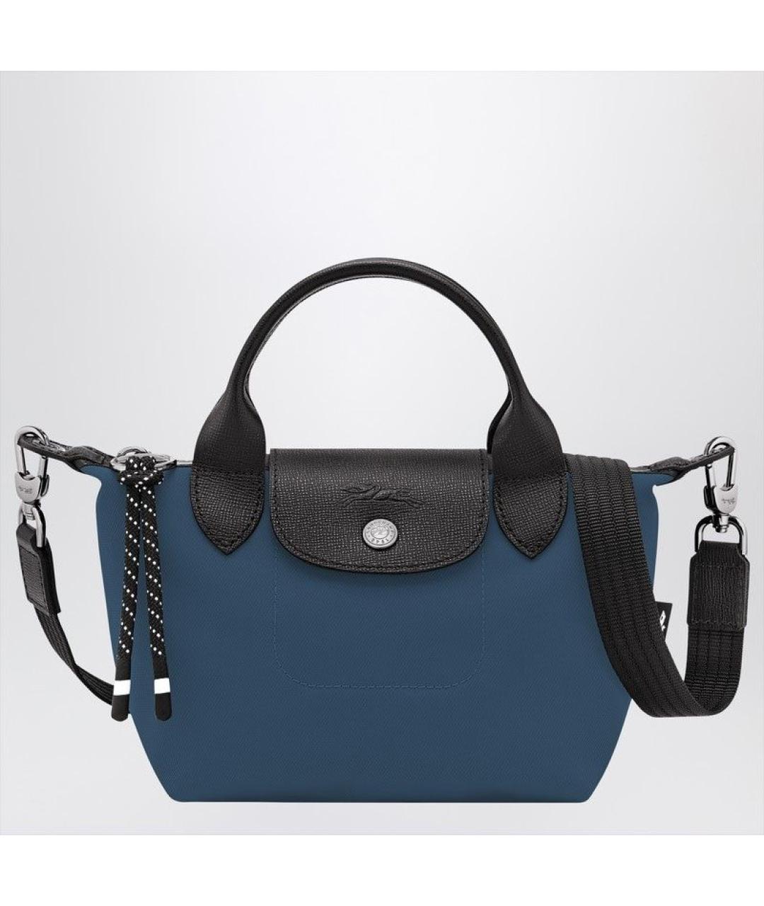 LONGCHAMP Синяя кожаная сумка с короткими ручками, фото 3