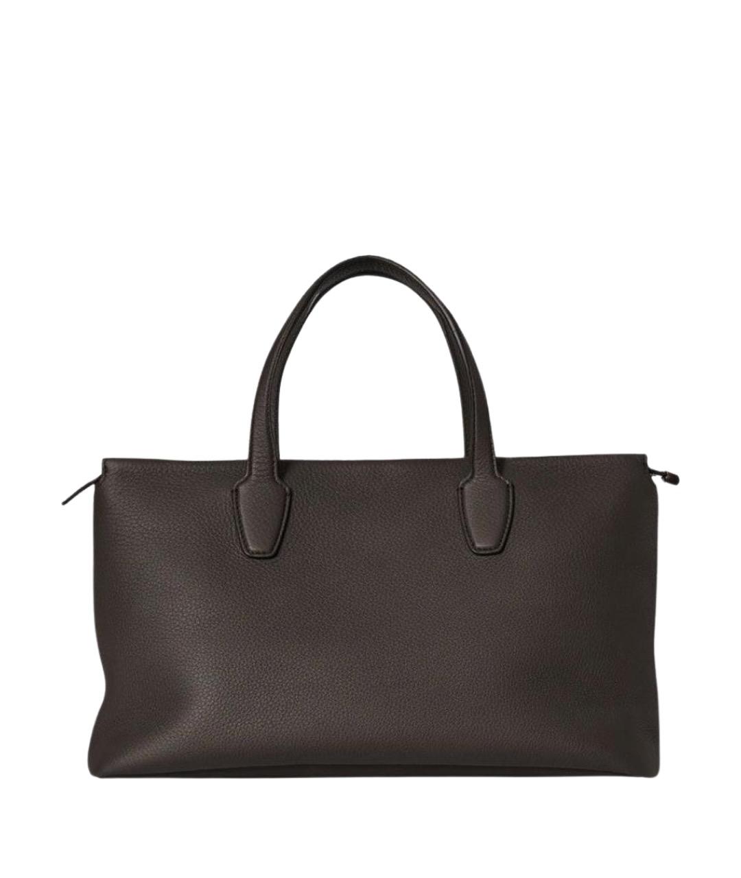 THE ROW Коричневая кожаная сумка с короткими ручками, фото 1