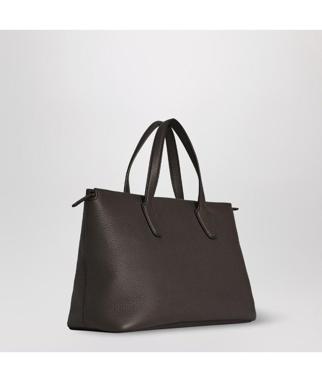 THE ROW Коричневая кожаная сумка с короткими ручками, фото 2