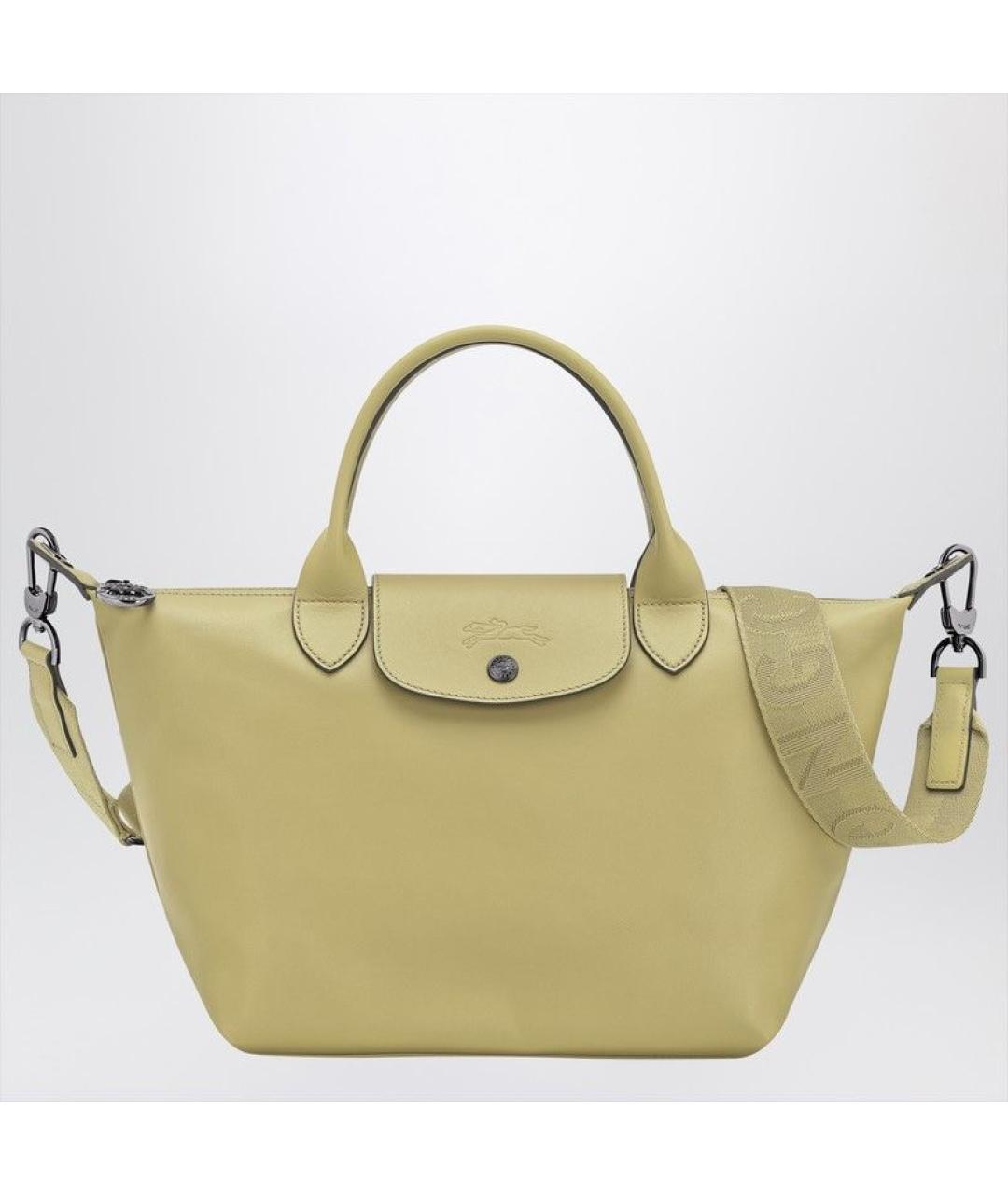 LONGCHAMP Зеленая кожаная сумка с короткими ручками, фото 3