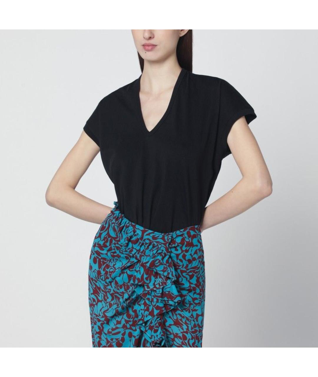 DRIES VAN NOTEN Черная хлопковая футболка, фото 2