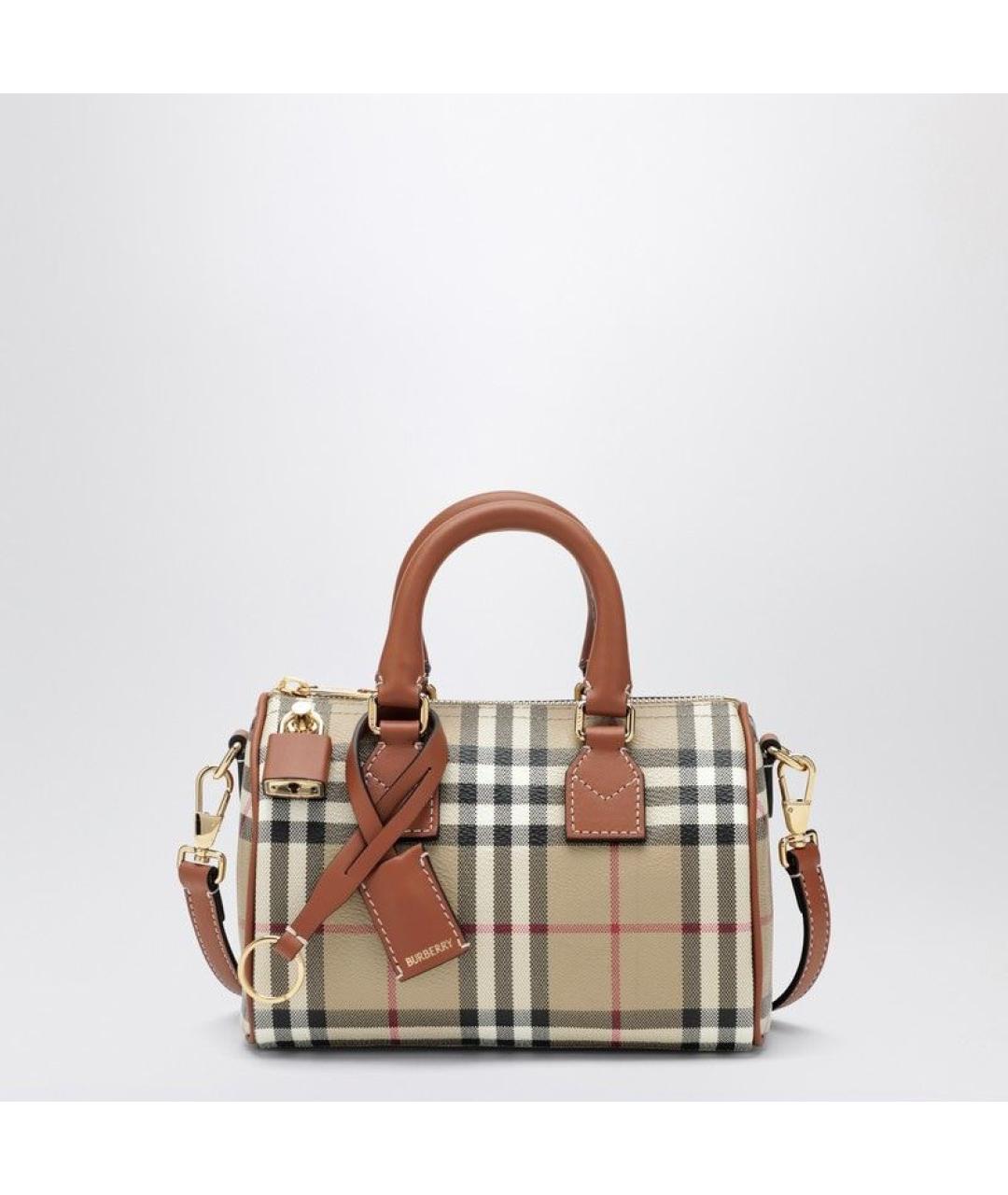 BURBERRY Коричневая синтетическая сумка через плечо, фото 3