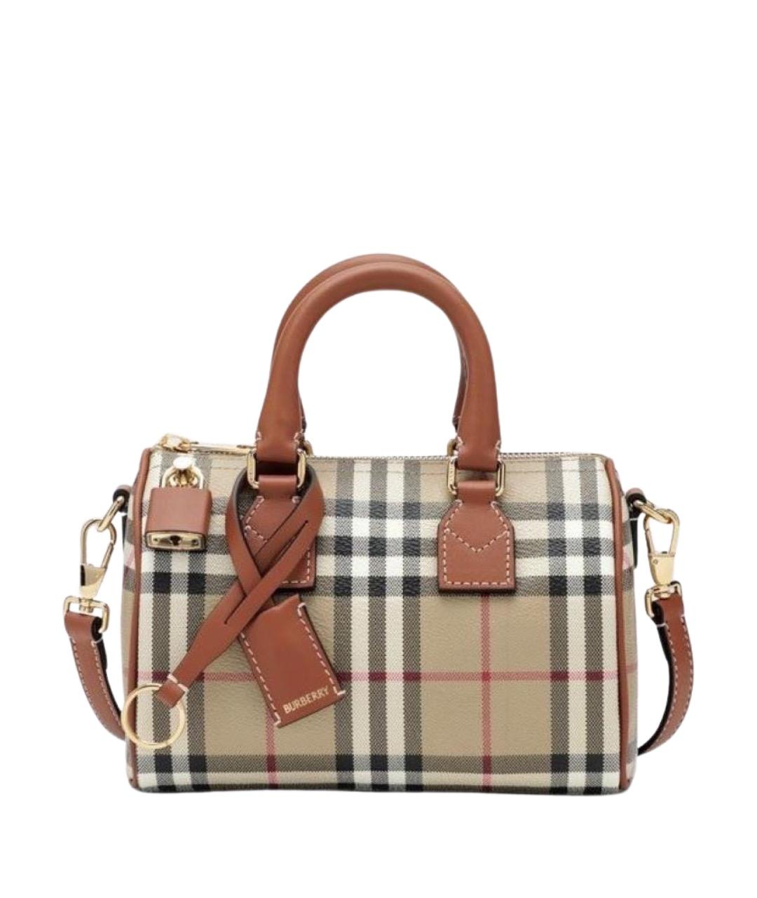 BURBERRY Коричневая синтетическая сумка через плечо, фото 1