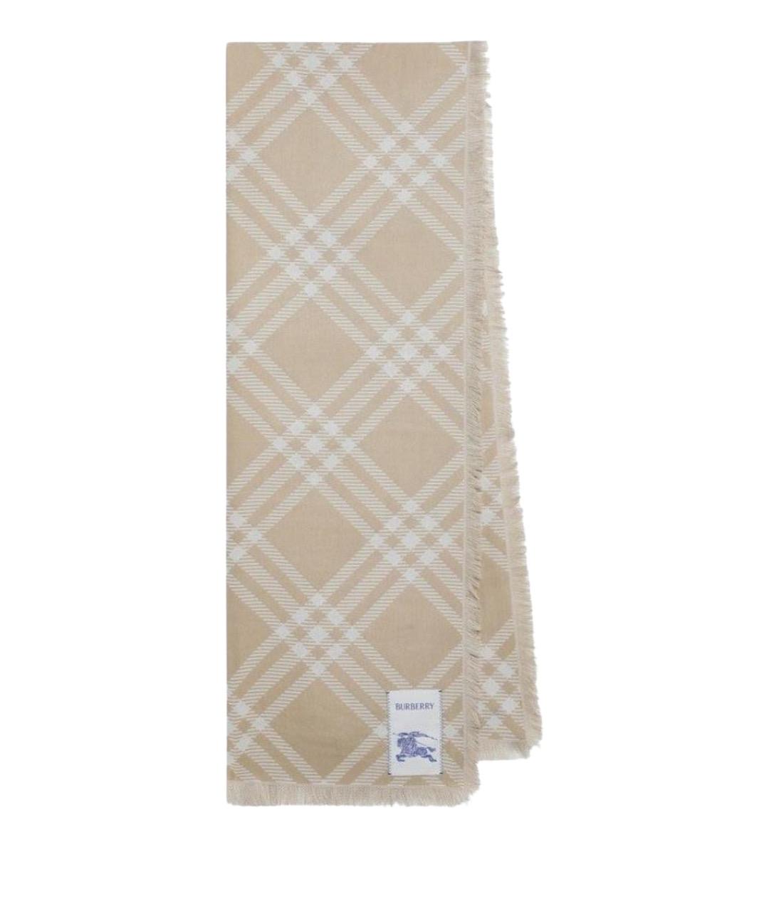 BURBERRY Бежевый шерстяной шарф, фото 1