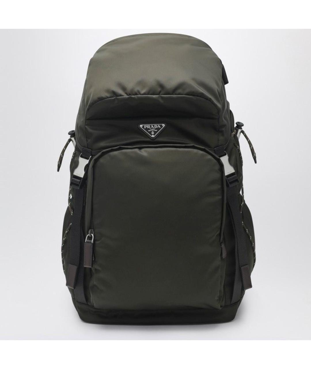PRADA Зеленый тканевый рюкзак, фото 3