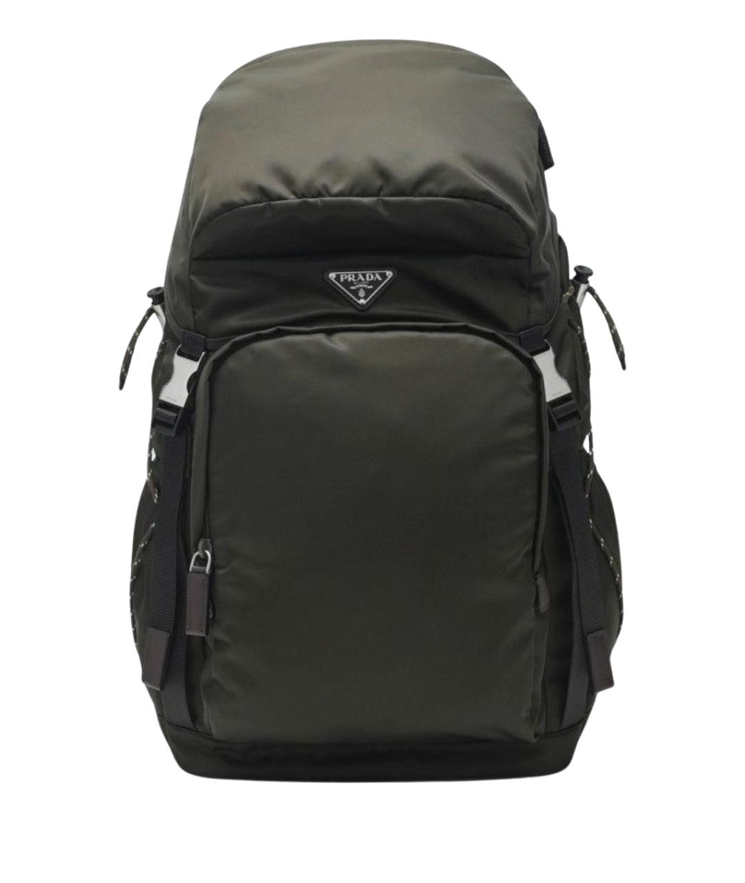 PRADA Зеленый тканевый рюкзак, фото 1