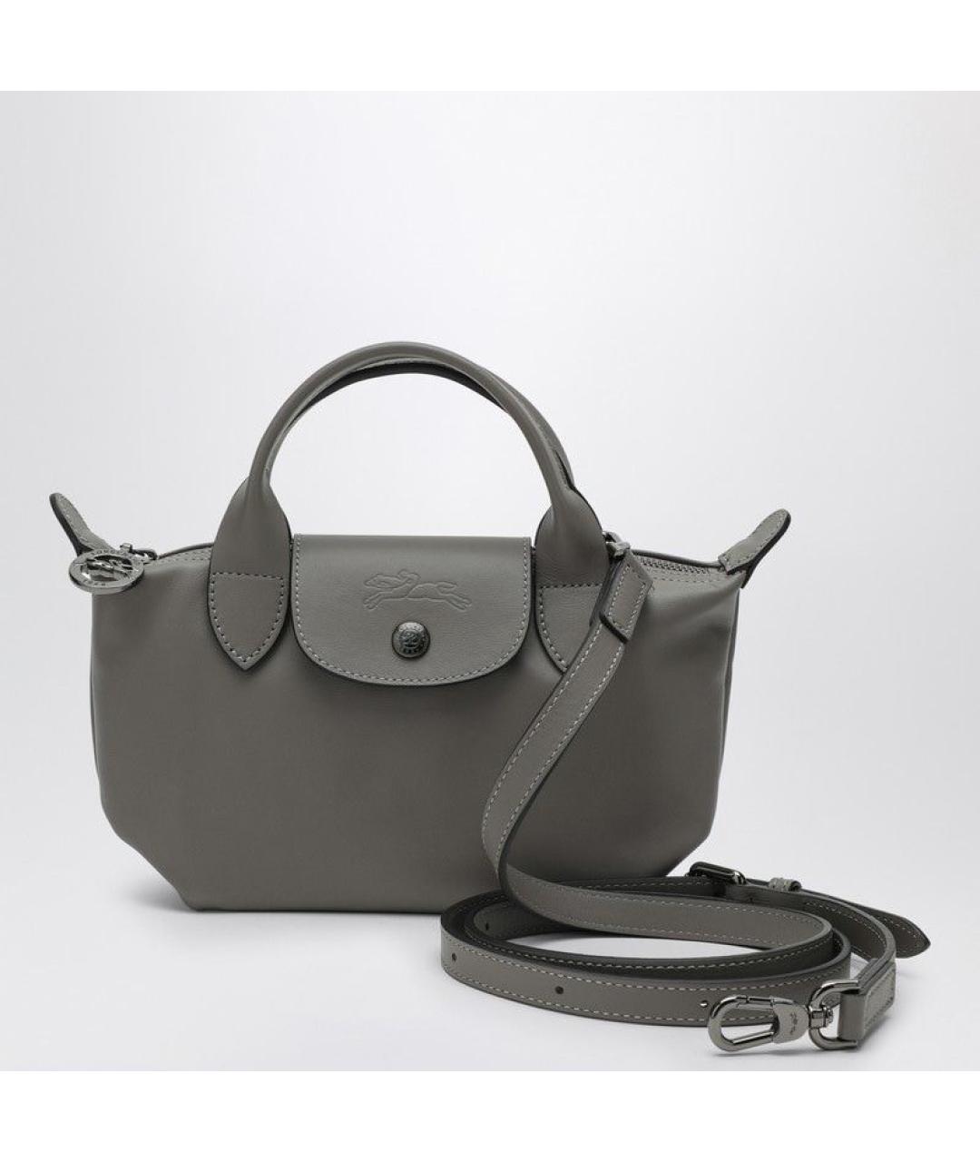 LONGCHAMP Серая сумка с короткими ручками, фото 3