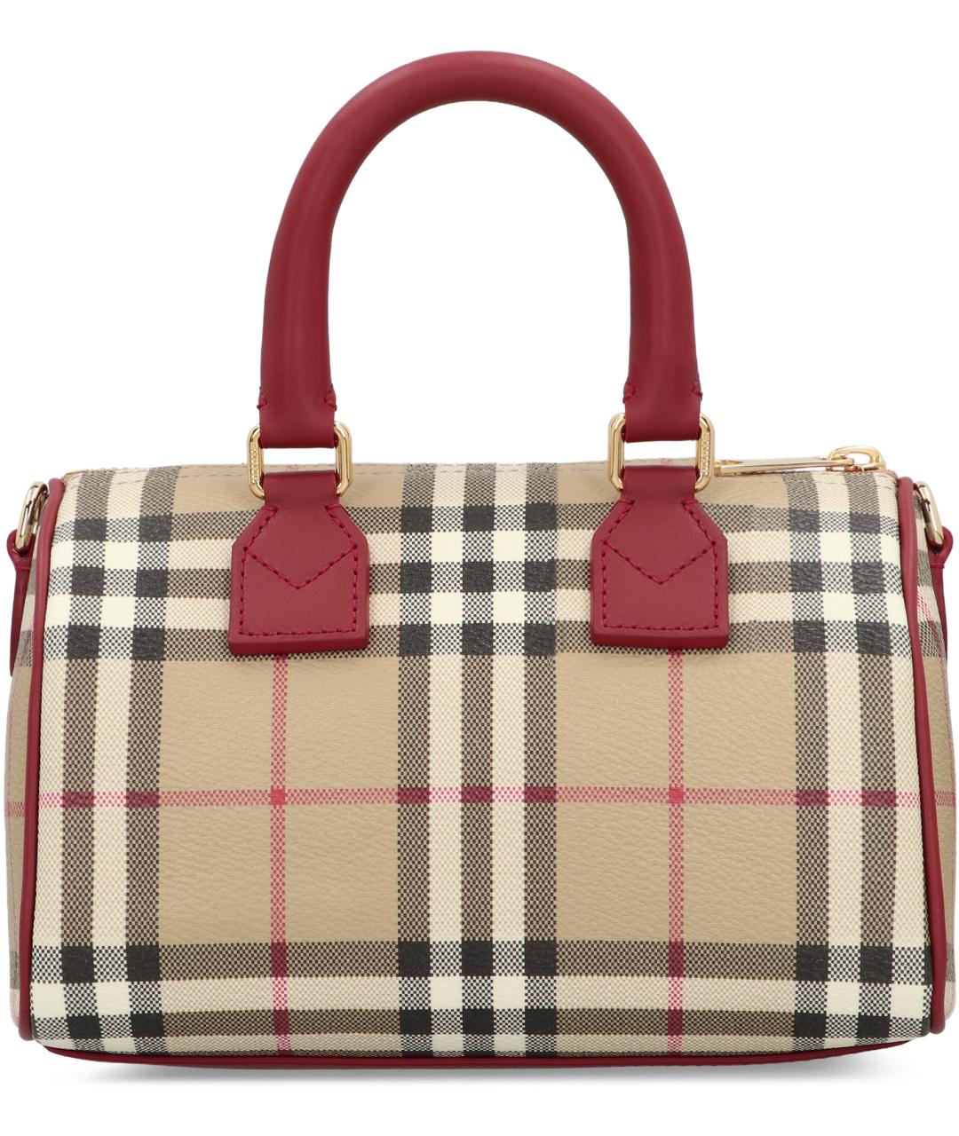 BURBERRY Бежевая синтетическая сумка с короткими ручками, фото 4