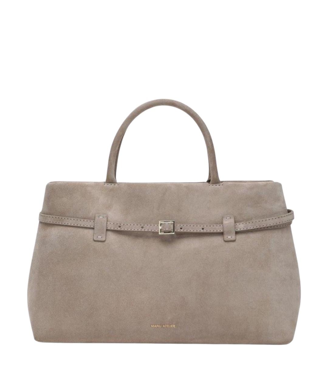 MANU ATELIER Коричневая кожаная сумка с короткими ручками, фото 1