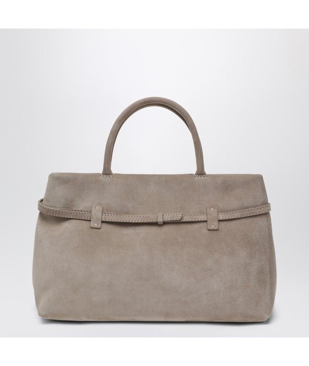 MANU ATELIER Коричневая кожаная сумка с короткими ручками, фото 2