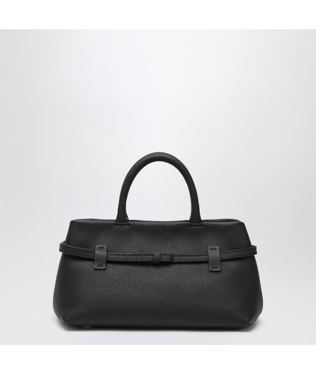 MANU ATELIER Черная кожаная сумка с короткими ручками, фото 2