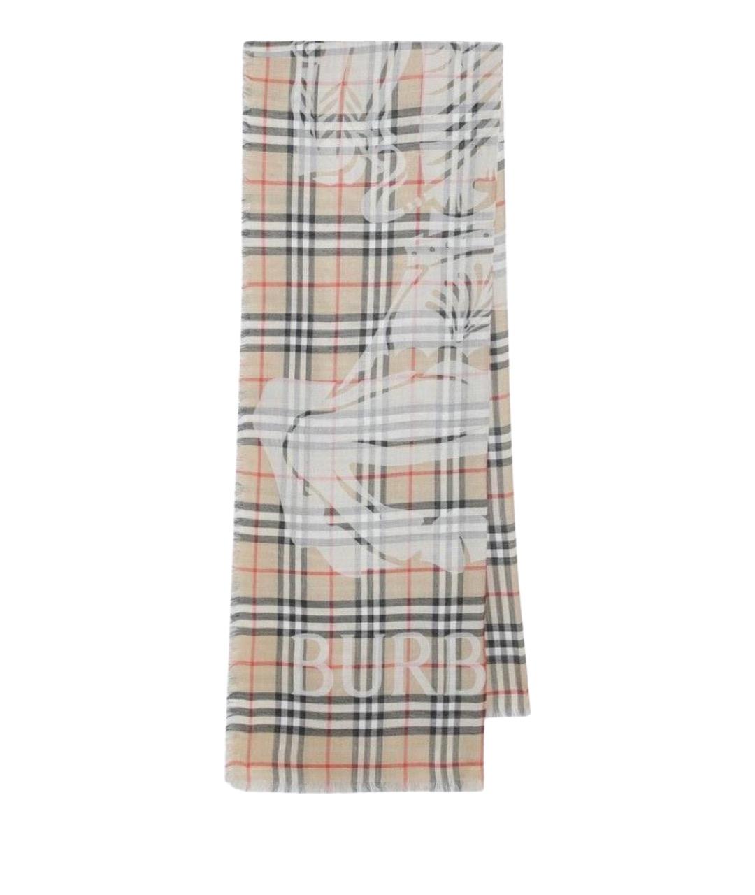 BURBERRY Бежевый шерстяной шарф, фото 1