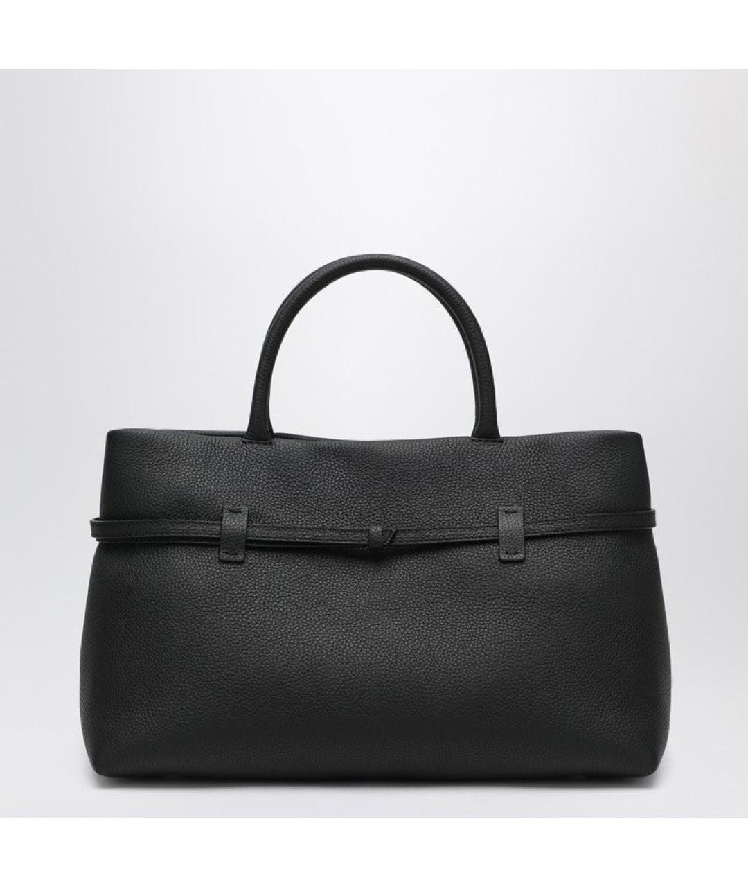 MANU ATELIER Черная кожаная сумка с короткими ручками, фото 2