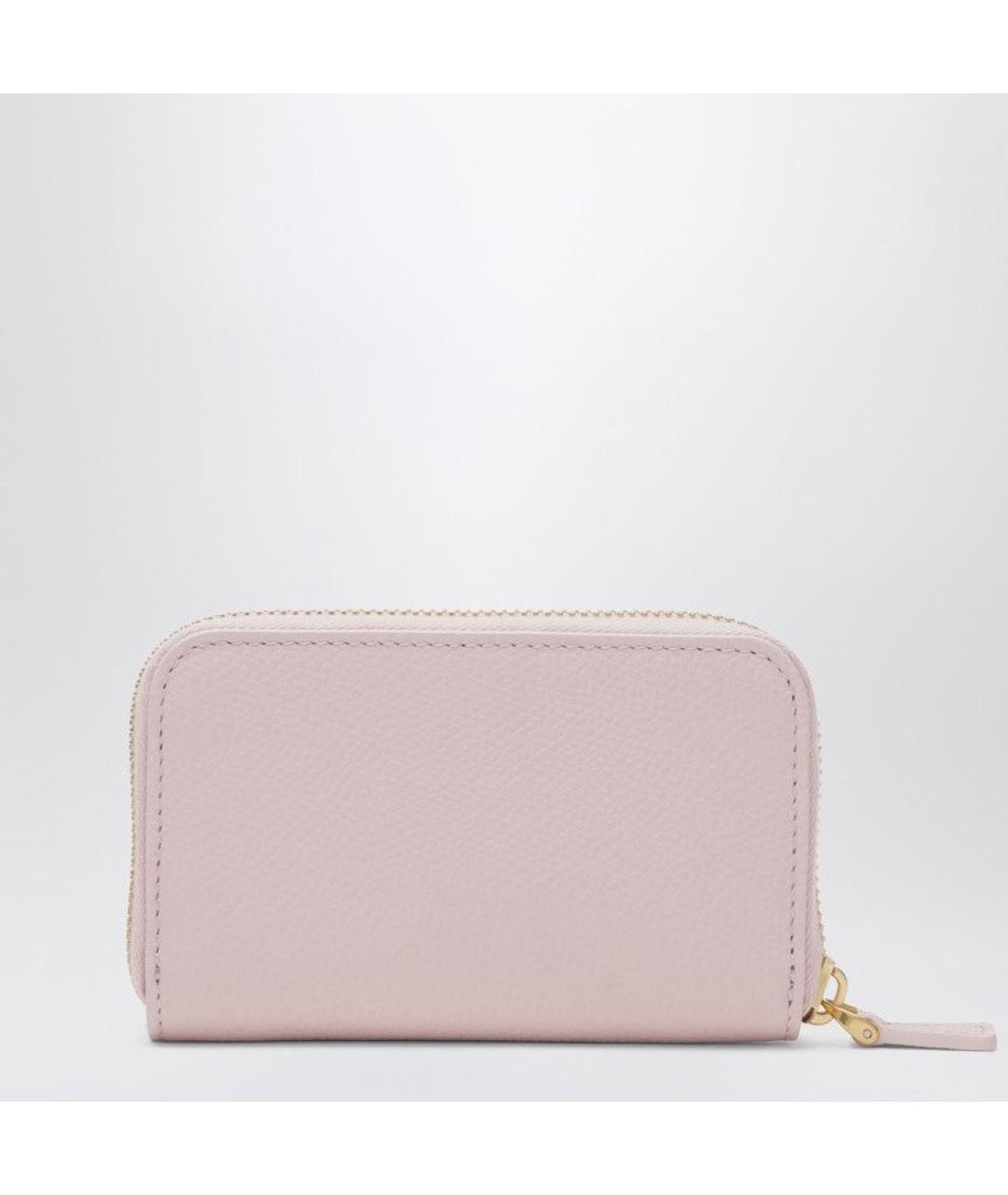 VALENTINO Розовый кожаный кошелек, фото 2