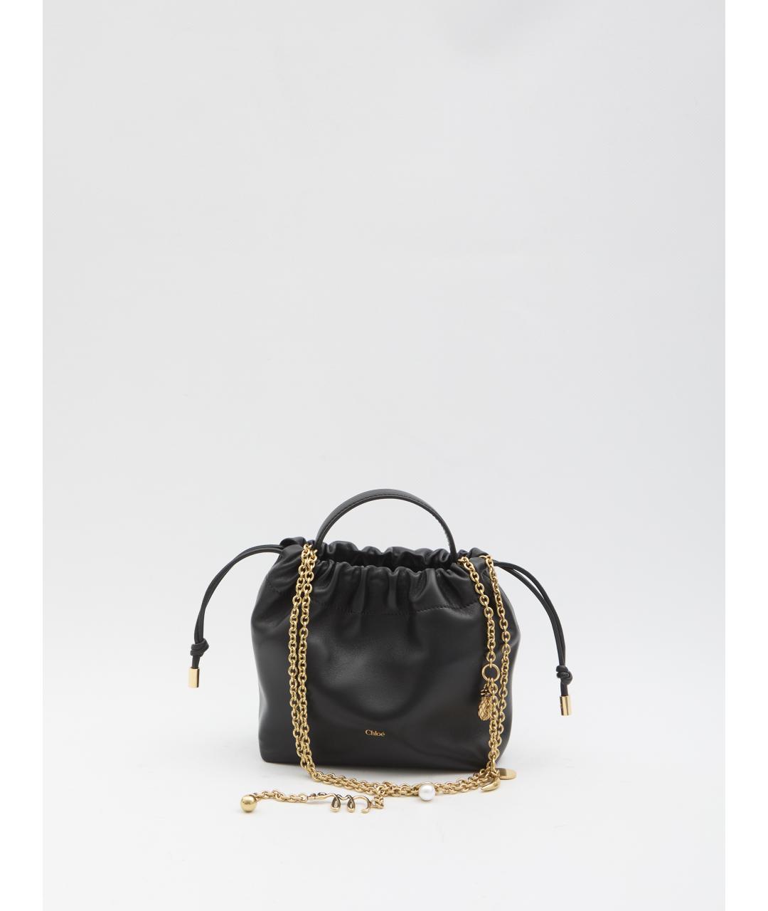 CHLOE Черная кожаная сумка через плечо, фото 2